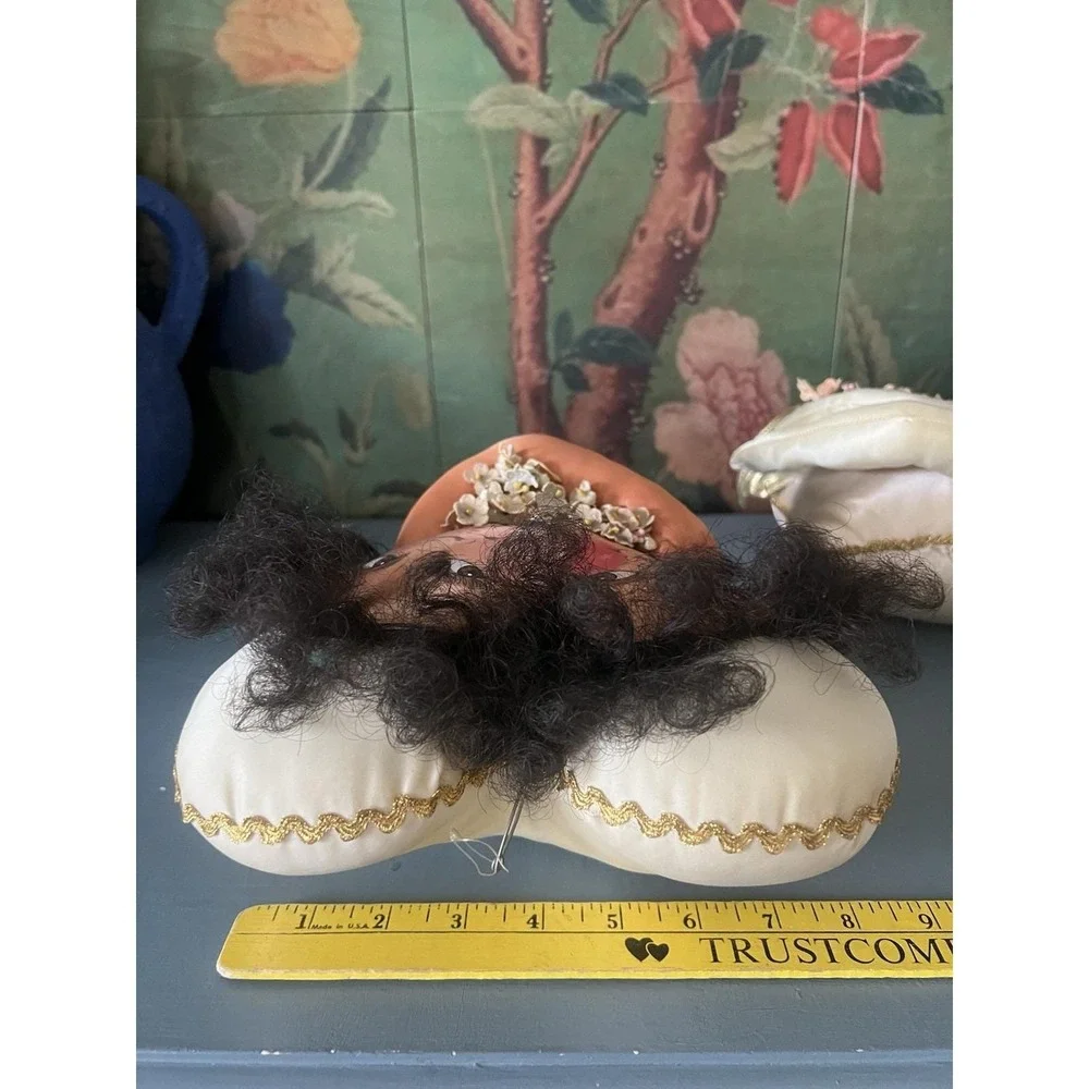 Jan Feenstra Plush Satin Pillow Dolls Hand Painted Whimsical Angels Celestial